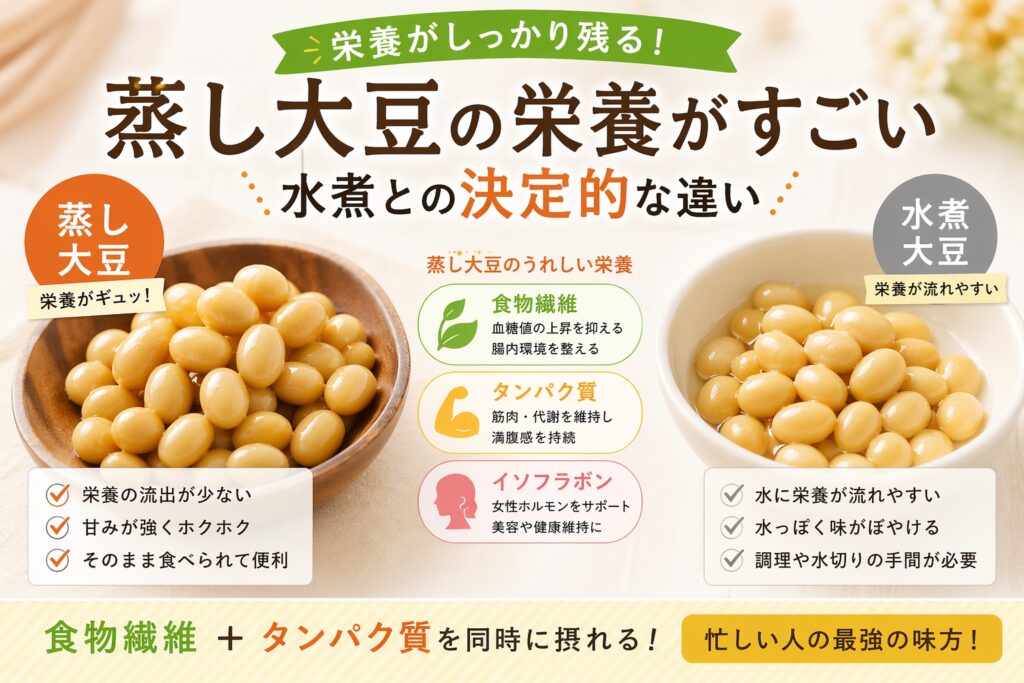 蒸し大豆の栄養比較