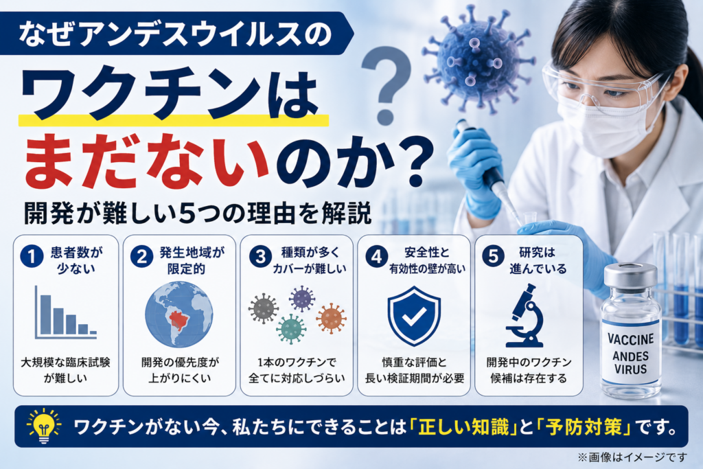 アンデスウイルスのワクチン開発の課題
