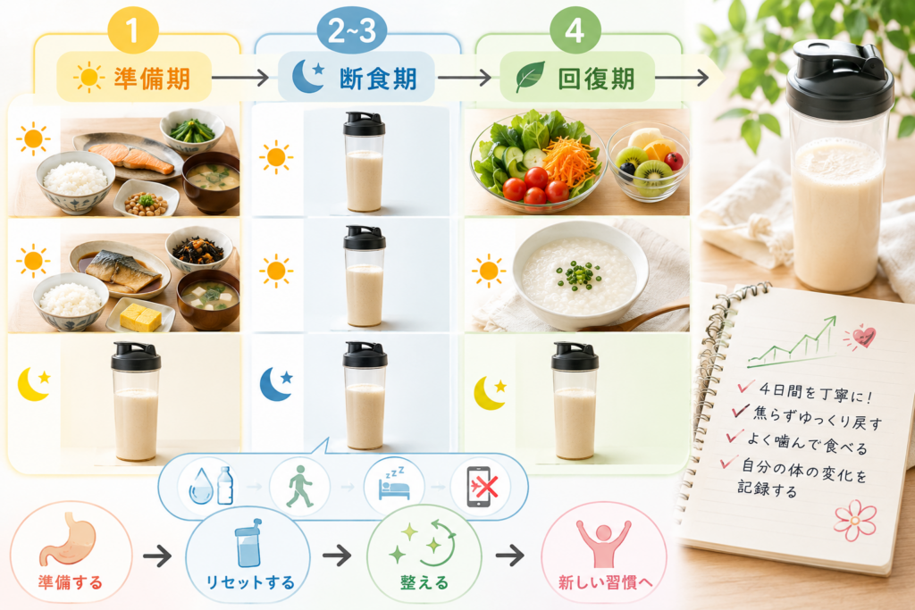 オプティマムファスティング4日間のやり方