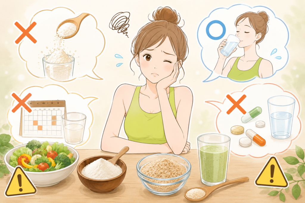 ミスを避けるための食事警告