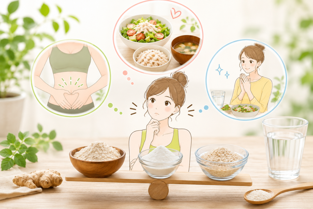 結論：食物繊維は「痩せる粉」ではなく、目的に合わせて選ぶ補助役