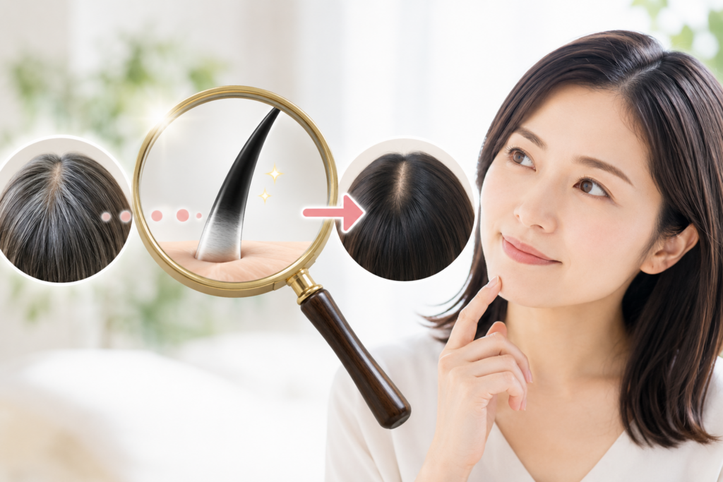 美しい髪の変化と輝き