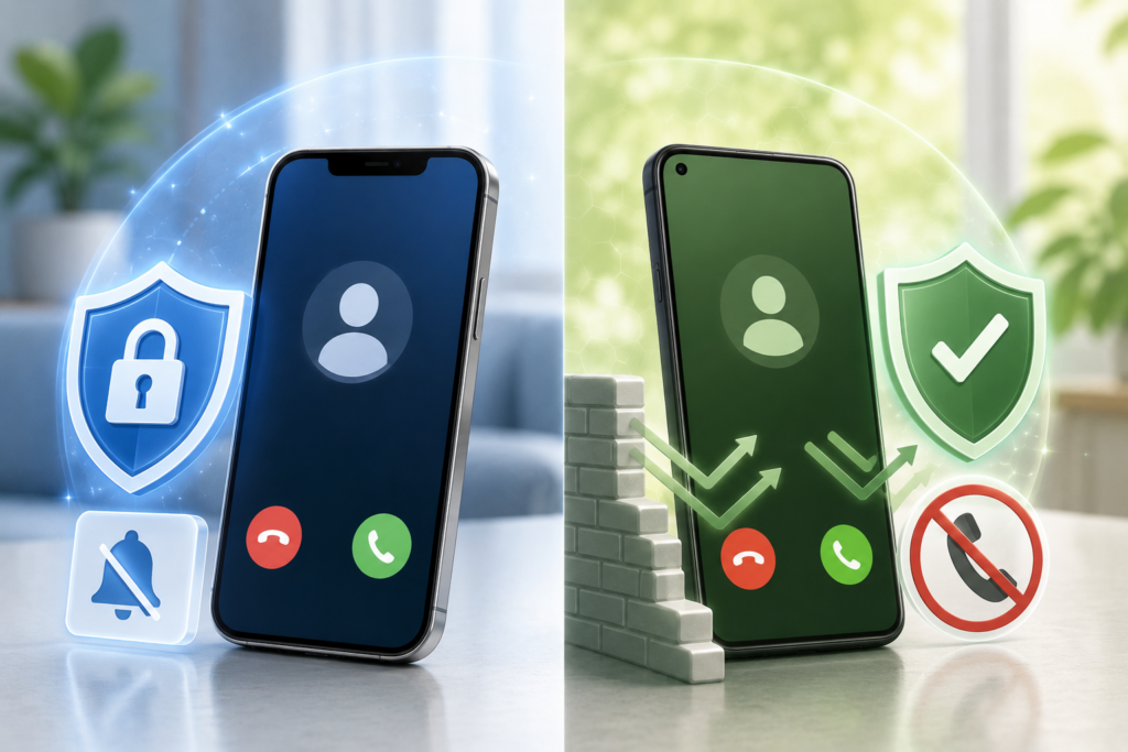 iPhoneとAndroidでは、国際電話対策の動き方が違う